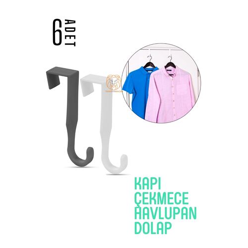 TransForMacion Pratik Askı Dolap Çekmece Havlupan Kapı Askısı 6 ADET 720572