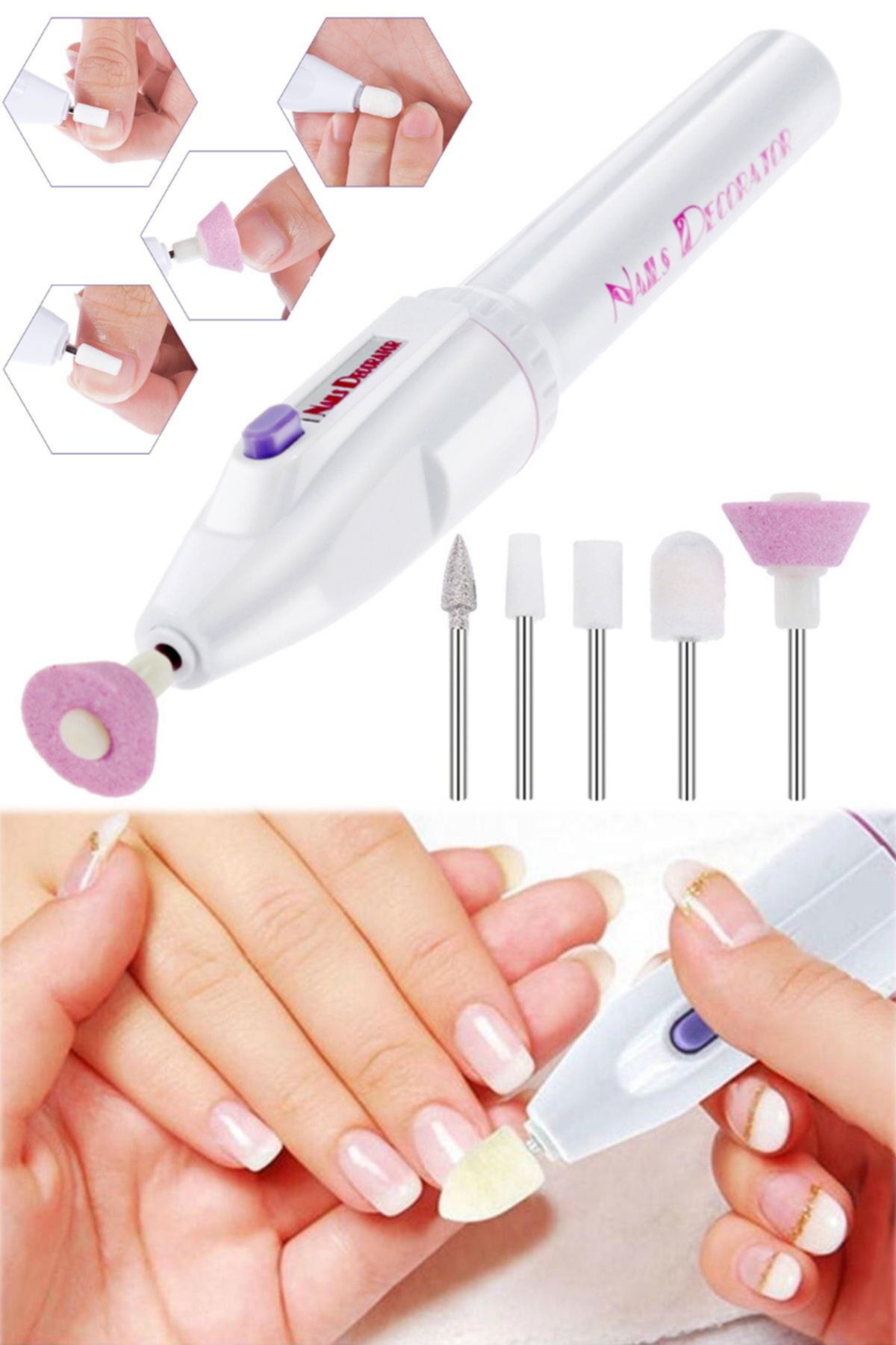 Manikür Pedikür Tırnak Törpü Seti Pilli 