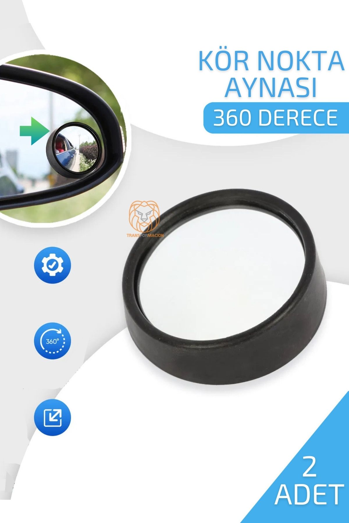 TransForMacion Araç Kör Nokta Aynası Dönerli 360 D 2 ADET 720814