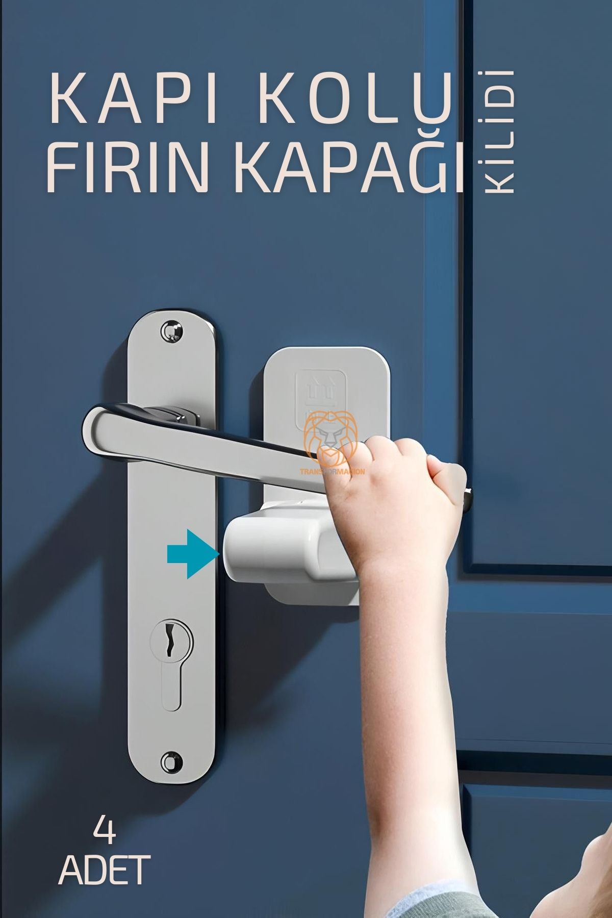 TransForMacion Çocuklara Kapı Kolu ve Fırın Kapağı Güvenlik Kilidi 4 adet 720813
