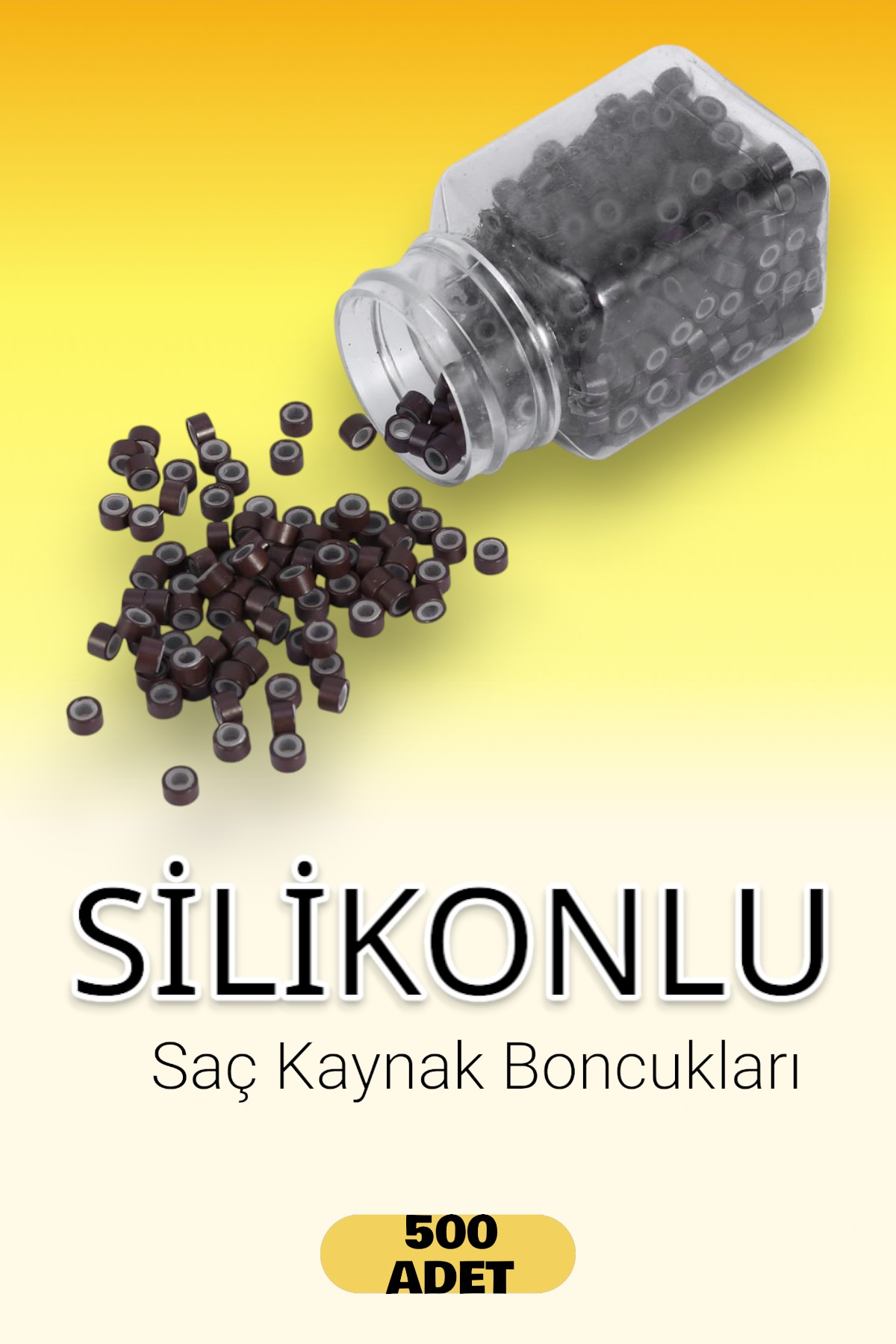 ModaCar Nano Saç Kaynak Boncukları KOYU KAHVE 500 adet 