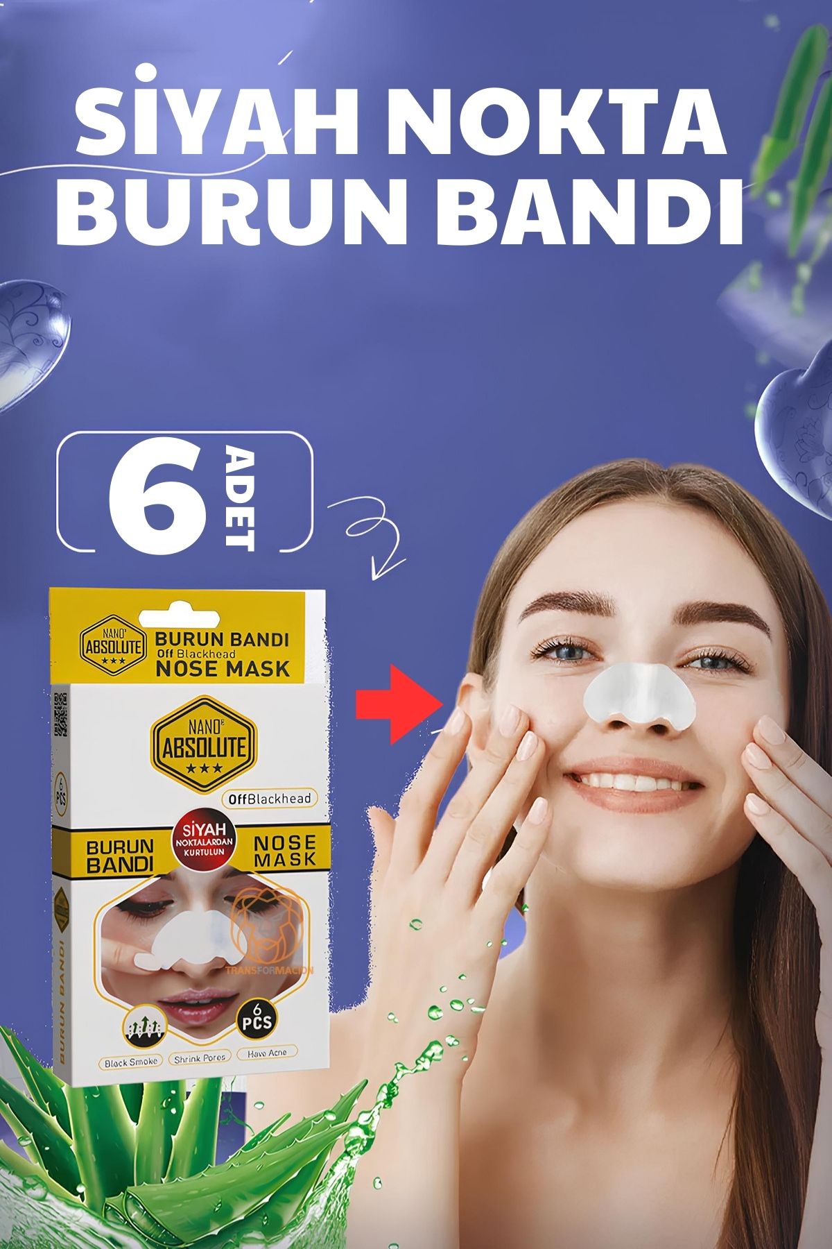 ModaCar Nano Burun Siyah Nokta Bandı Absolute Professional 6 ADET 