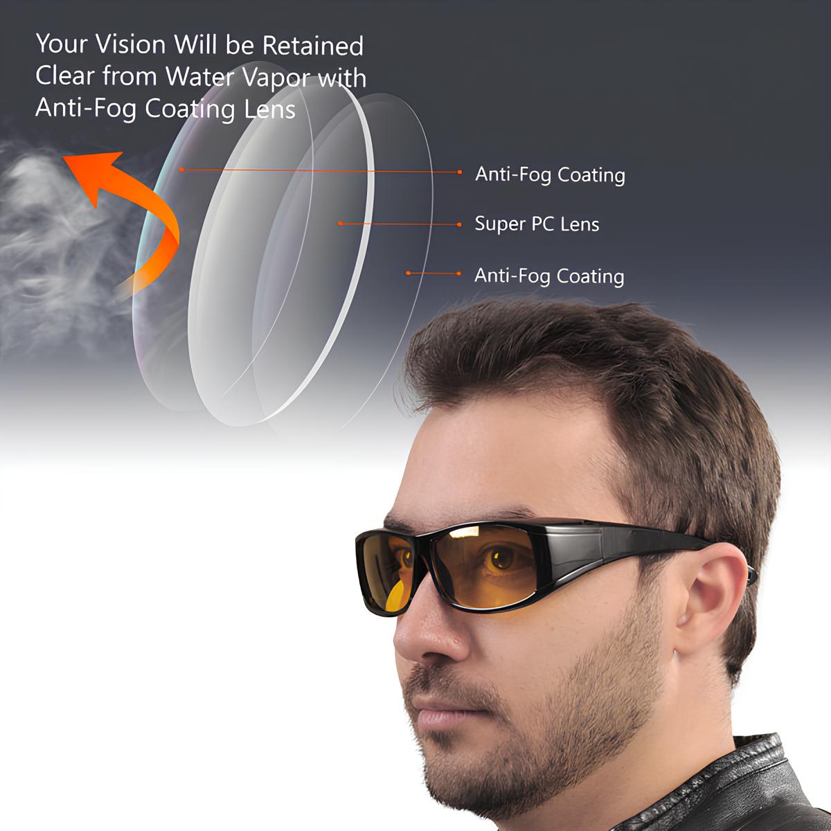 Güvenli Gece Sürüş Görüş Gözlüğü Sis Far Işık Önleyici Anti-Fog Gözlük  720834