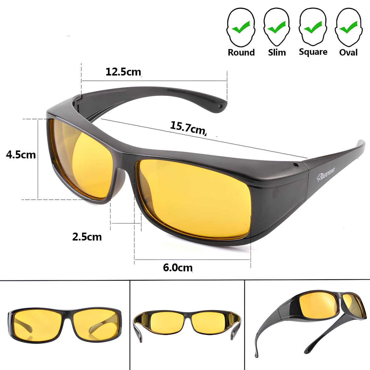 Güvenli Gece Sürüş Görüş Gözlüğü Sis Far Işık Önleyici Anti-Fog Gözlük  720834