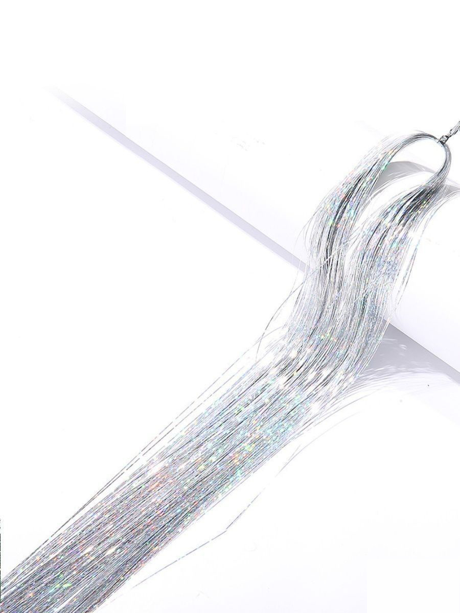 TransForMacion Saç Simi Gümüş Işıltılı Hologram 90 cm Hair Tinsel 720853