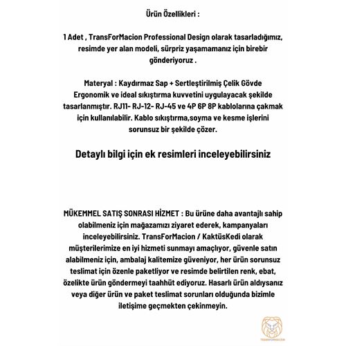 TransForMacion Kablo Sıkma ve Soyma Pensesi RJ-11-RJ-12-RJ-45 4P 6P 8P 720854