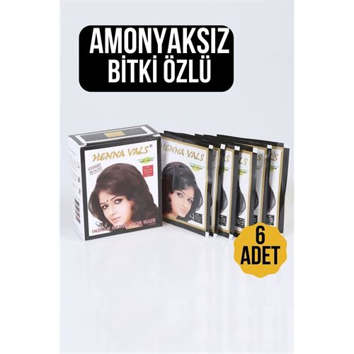 ModaCar Siyah Amonyaksız Bitki Özlü 6 Lı Paket Saç Kınası 