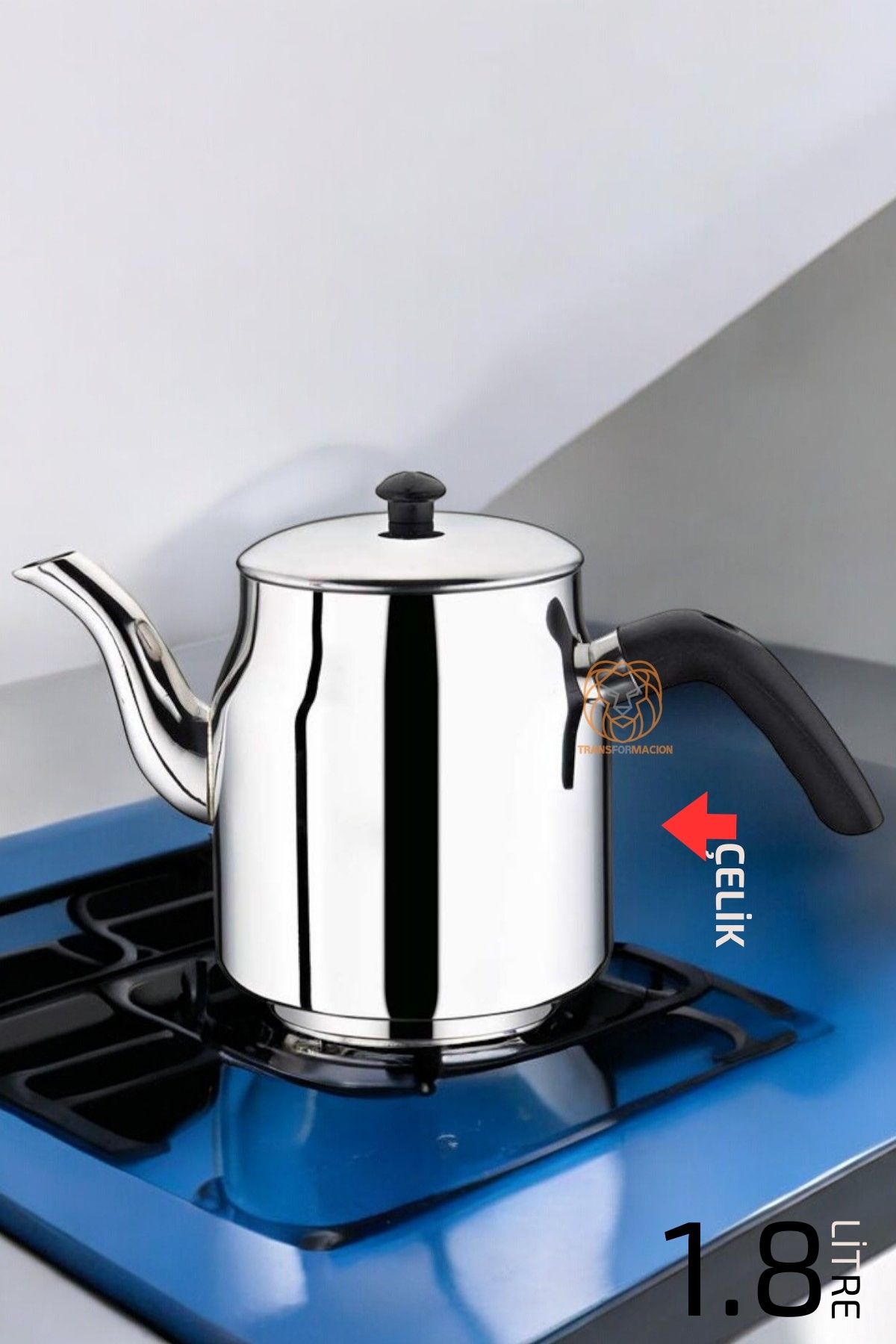 ModaCar Çelik Demlik Paslanmaz Çelik Üst Demlik 1.7 Litre 