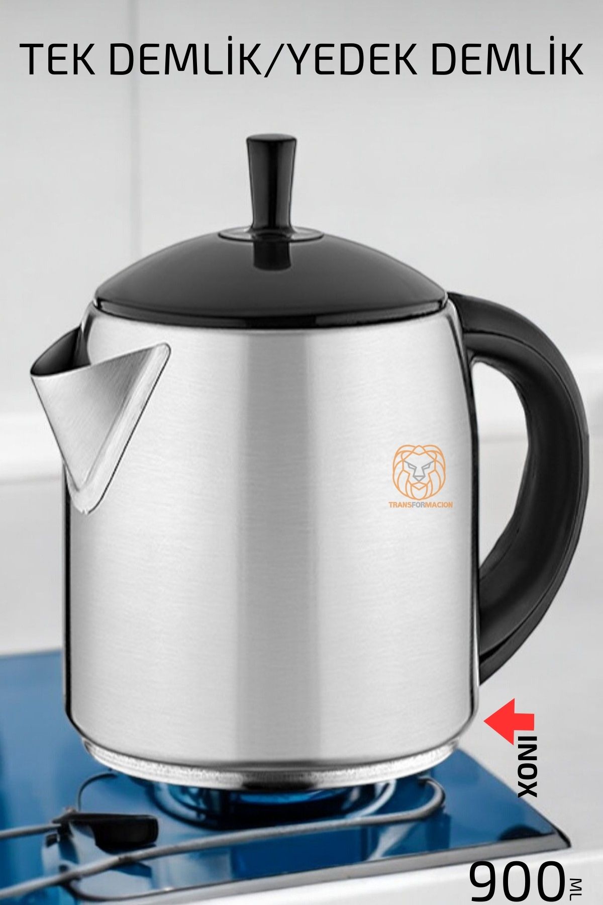 ModaCar Inox Demlik 900 Ml Paslanmaz Çelik Semaver Çay Makine Demliği  