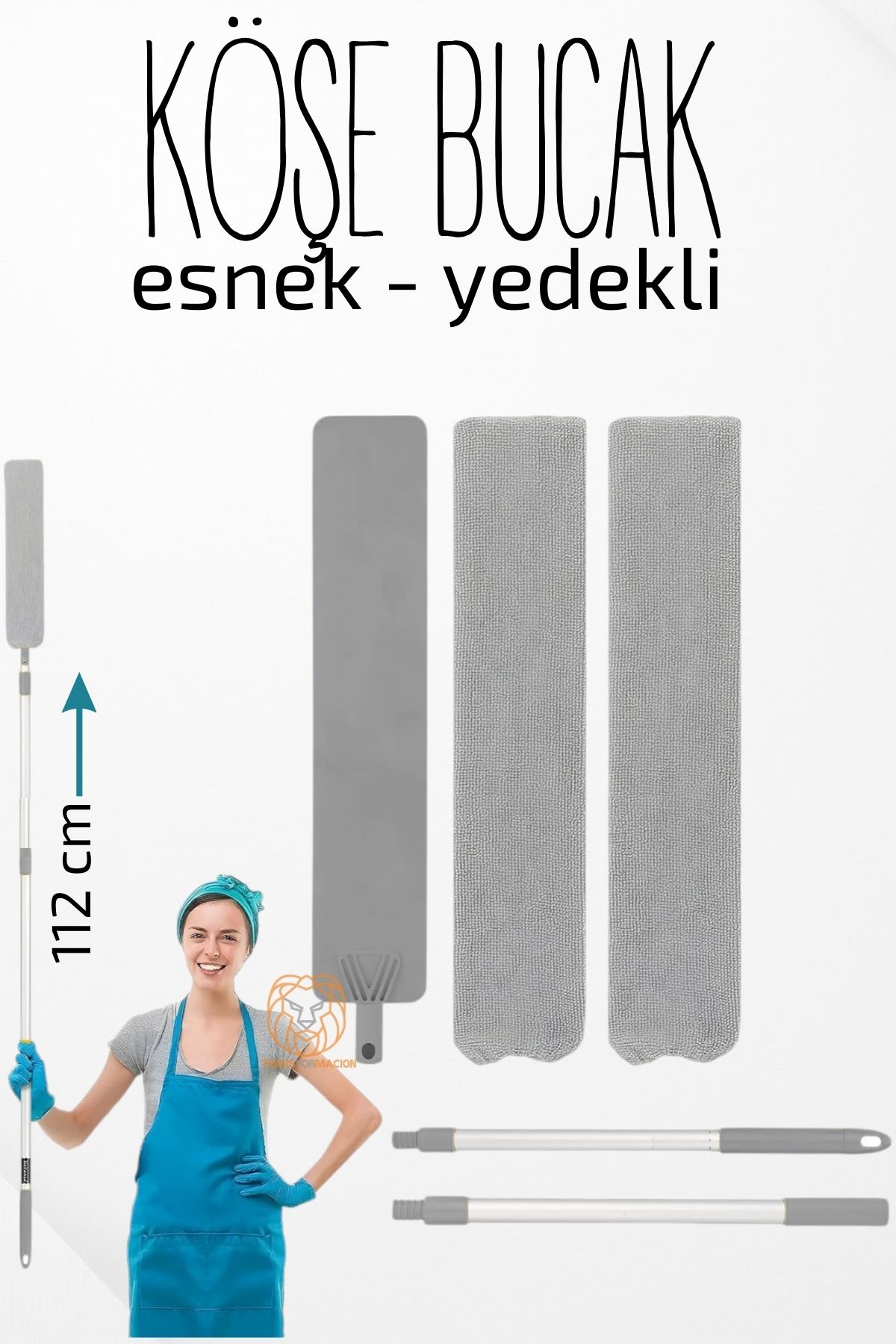 ModaCar Esnek Köşe Bucak Temizlik Mopu 112 cm 