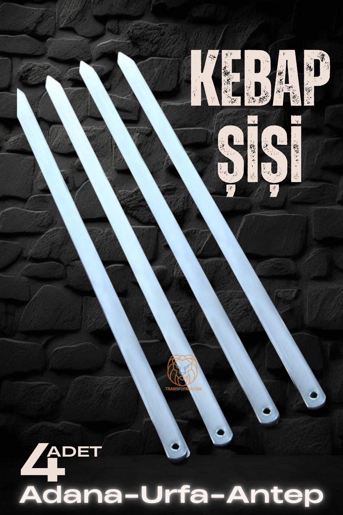 Urfa Şiş Çubukları 4 Adet Galvaniz 