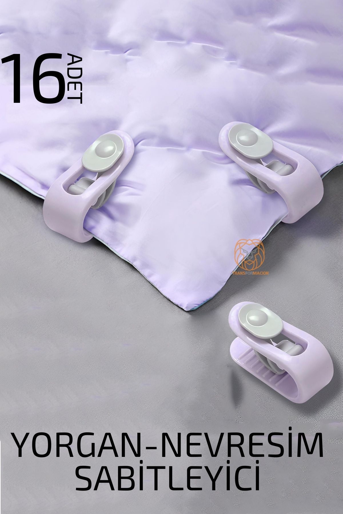 TransForMacion Yorgan Çarşaf Kılıf Tutucu 16 Adet Klips LİLA 720859