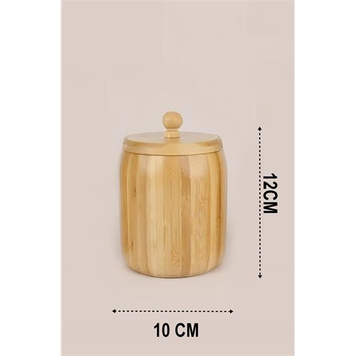 TransForMacion Bambu Şekerlik Baharatlık Çok Amaçlı Ahşap Saklama Kabı 12 CM 720878