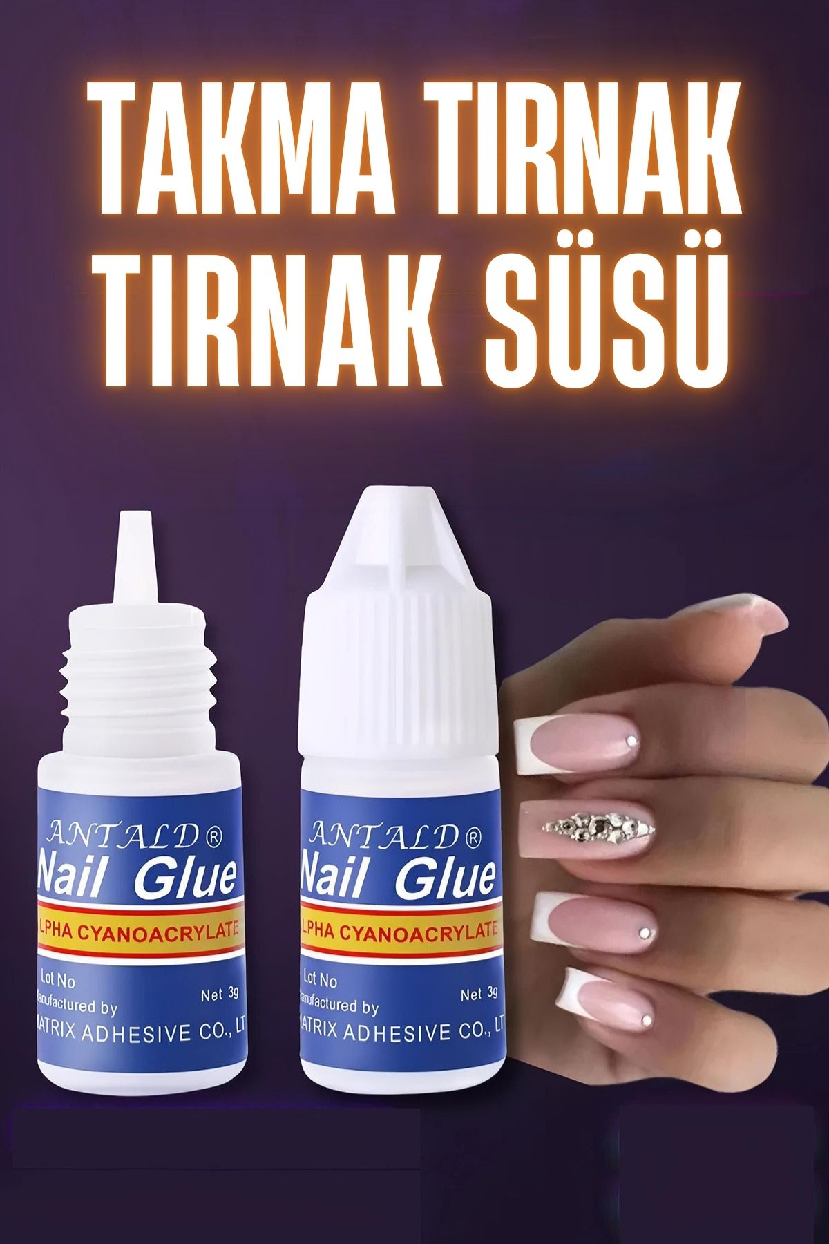 ModaCar Takma Tırnak Yapay Elmas Tırnak Süsü Yapıştırıcı