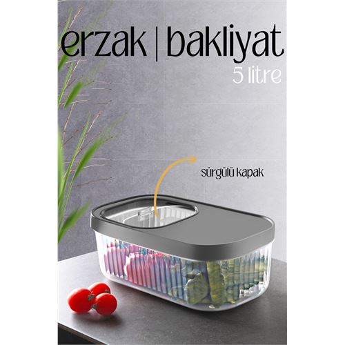 ModaCar MultiBox Erzak Bakliyat Kutusu Sürgülü Kapak 5 Litre 