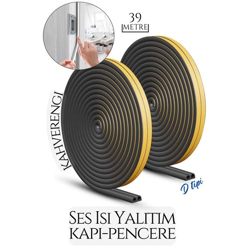 ModaCar D Tip Kapı Pencere Ses Isı Yalıtım Bandı EPDM Kauçuk 39 Metre 