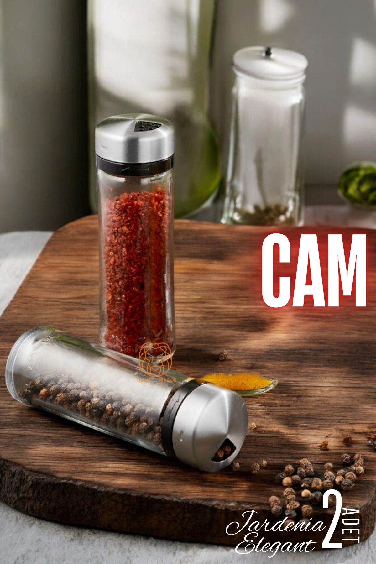 Cam Tuzluk Baharatlık 2 ADET Jardenia Elegant 