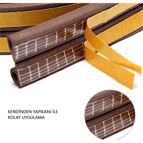 TransForMacion D Tip Kapı Pencere Ses Isı Yalıtım Bandı EPDM Kauçuk 22 Metre 718912