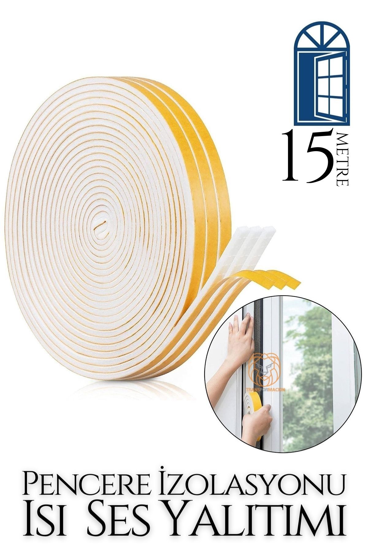 Pencere Ses Isı Yalıtım Sünger Bant 15 METRE 