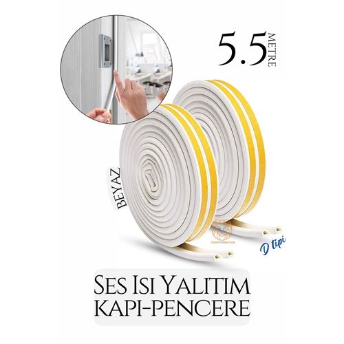 ModaCar D Tip Kapı Pencere Ses Isı Yalıtım Bandı EPDM Kauçuk 5.5 Metre 