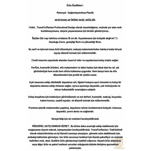 TransForMacion Organizer 2 Katlı Raf Mutfak Rafı Banyo Ofis Masa Rafı 720904