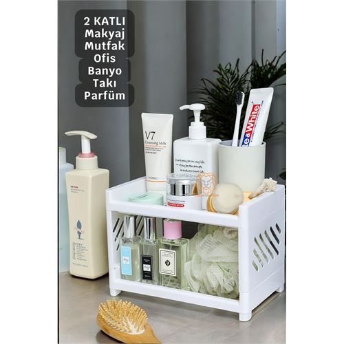 TransForMacion Organizer 2 Katlı Raf Mutfak Rafı Banyo Ofis Masa Rafı 720904