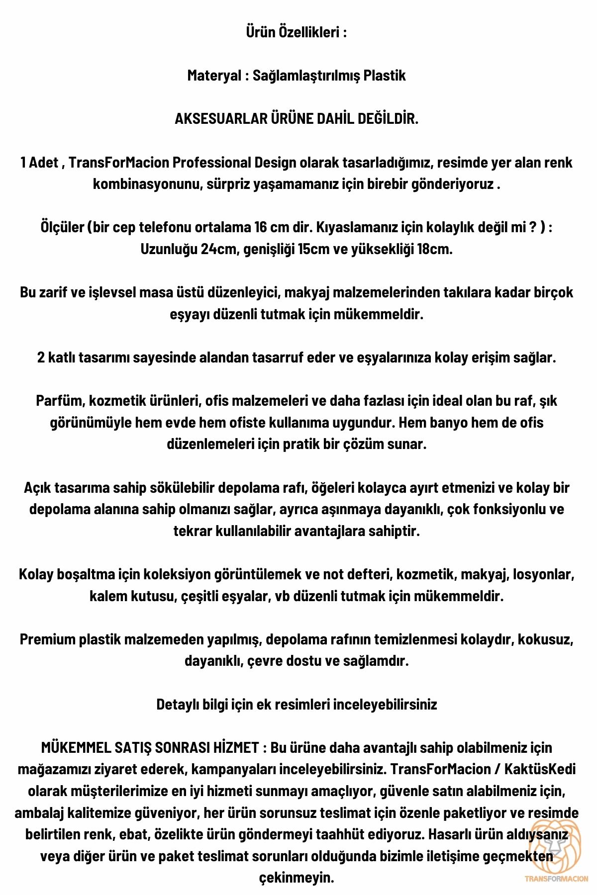 TransForMacion Organizer 2 Katlı Raf Mutfak Rafı Banyo Ofis Masa Rafı 720904