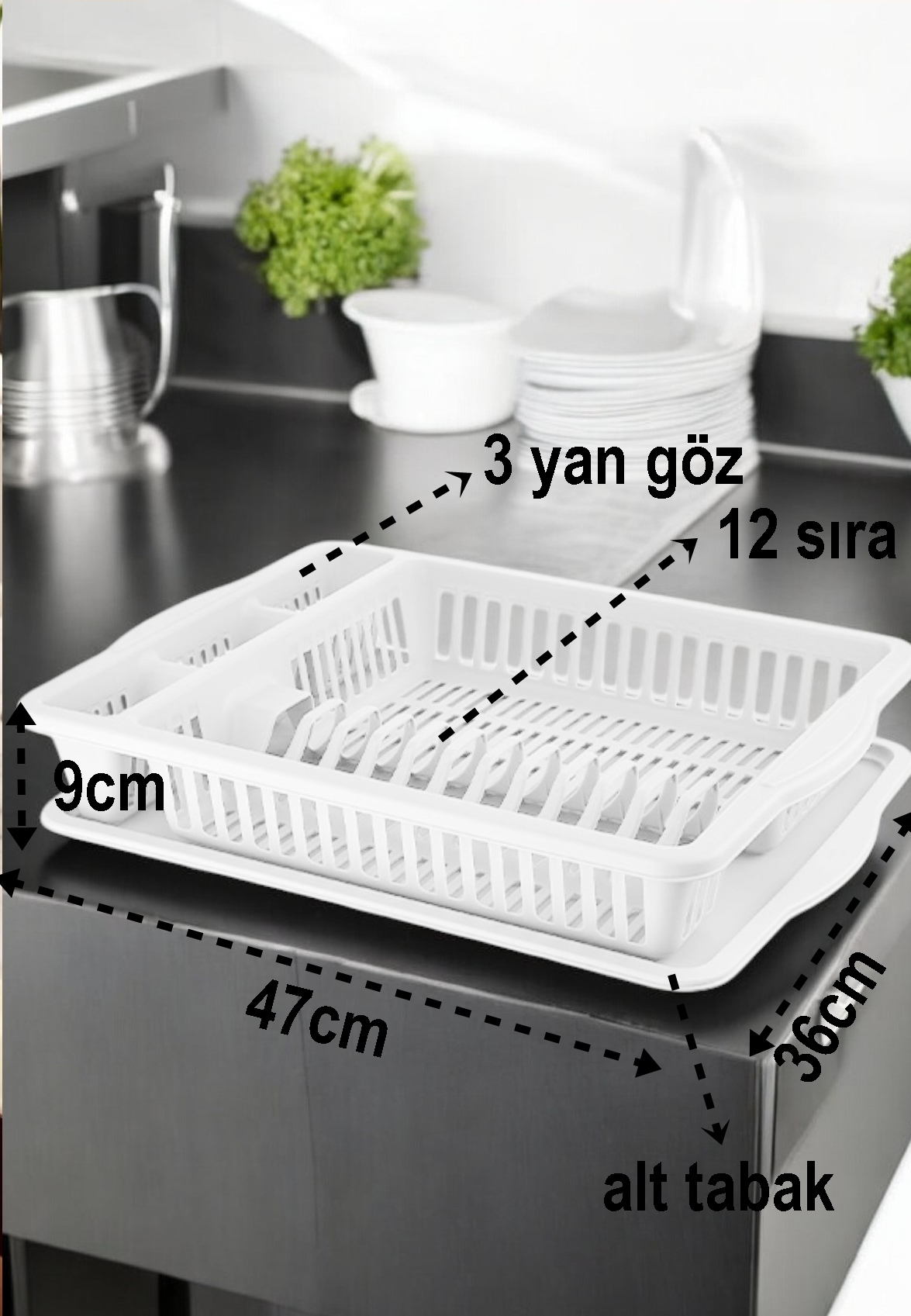 Bulaşık Durulama Sepeti Tabaklık Bulaşık Kurutmalık BEYAZ Alessi 714493