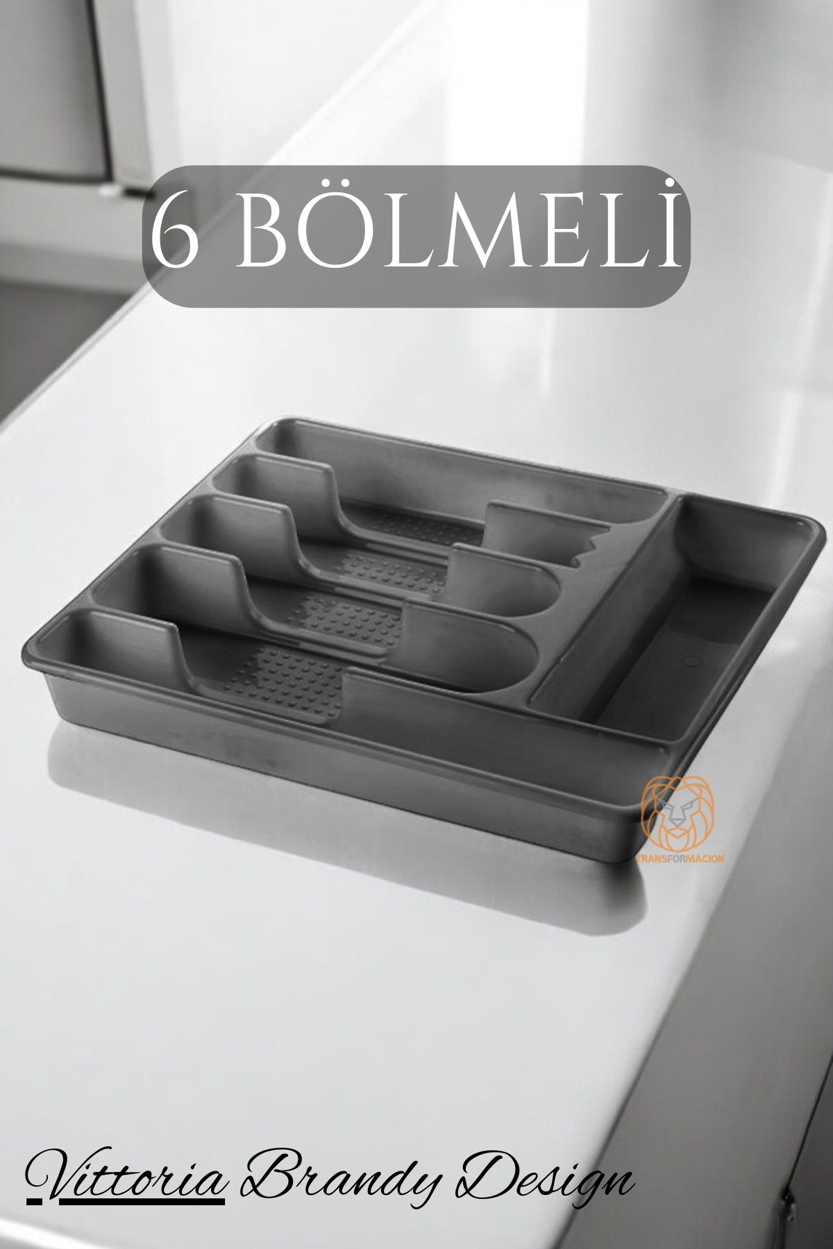 Çekmece İçi Kaşıklık Kepçelik 6 Gözlü GRİ 720905