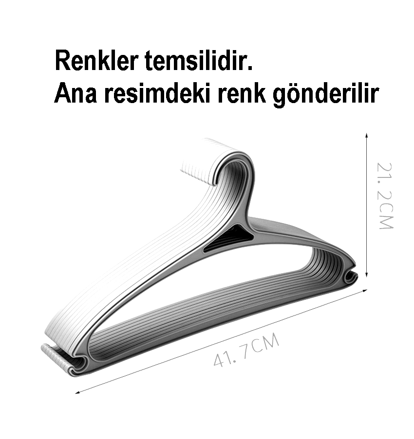 Tasarım Askı Seti 12 ADET Elbise Askısı M.Crisanta GRİ 720909