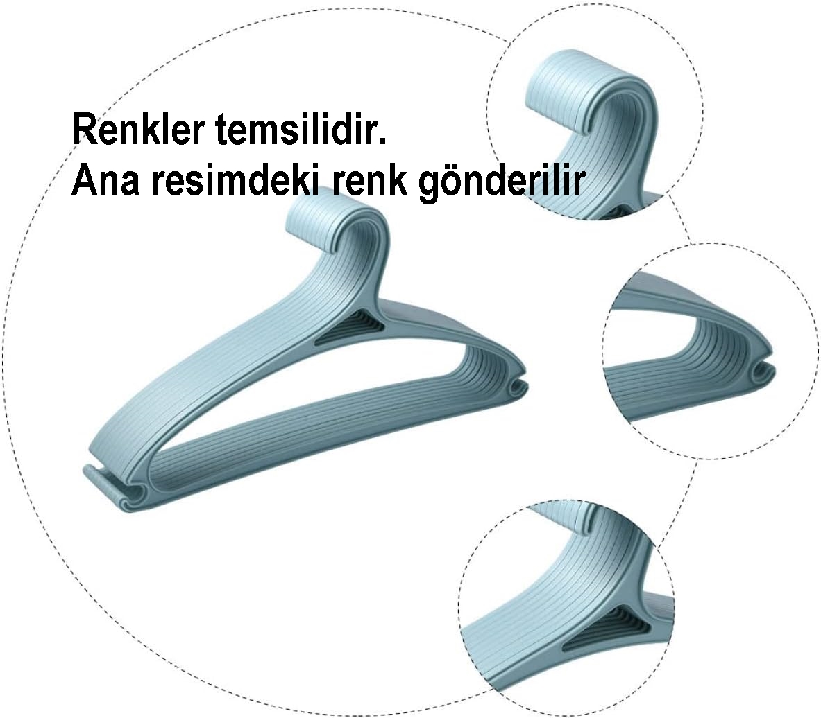 Tasarım Askı Seti 12 ADET Elbise Askısı M.Crisanta GRİ 720909