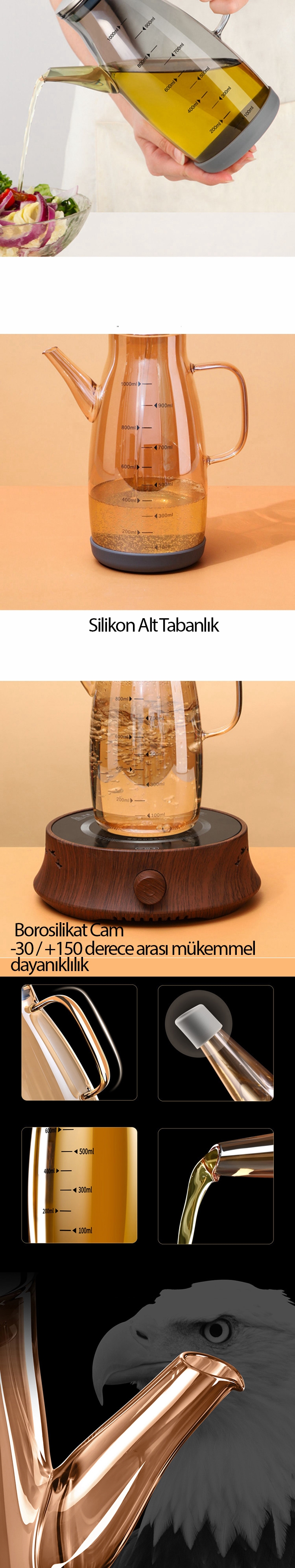 TransForMacion Yağ Sirke Şişesi Borosilikat Cam 1000 ML  A.Verbrugge Design 720945