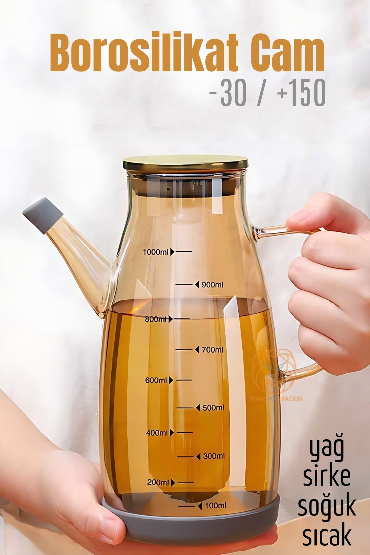 TransForMacion Yağ Sirke Şişesi Borosilikat Cam 1000 ML  A.Verbrugge Design 720945