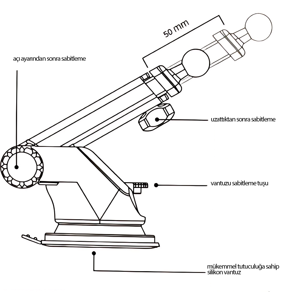 TransForMacion Cep Telefon Tutucu Uzayabilir Özelik Açı Ayarlamalı 720950