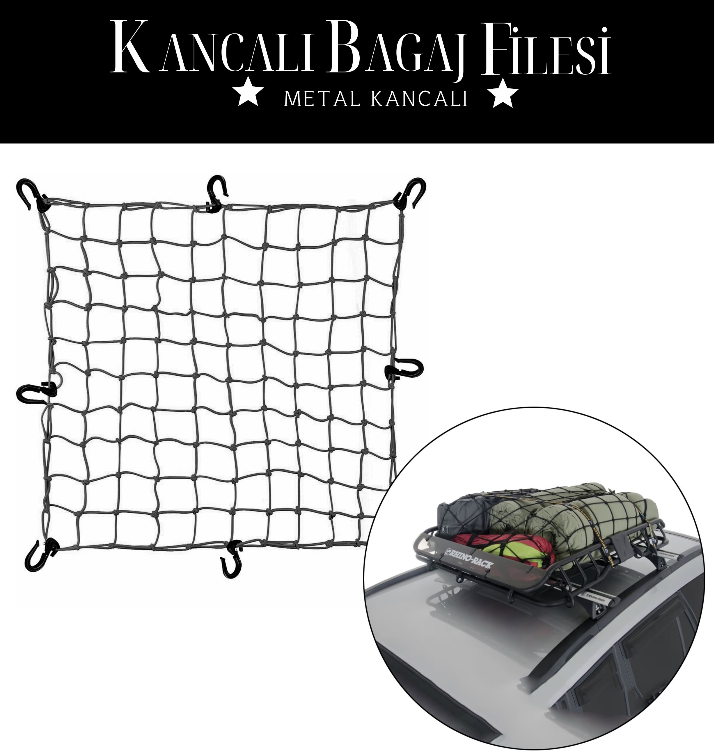 12 Kancalı 150 cmx190cm Bagaj Filesi