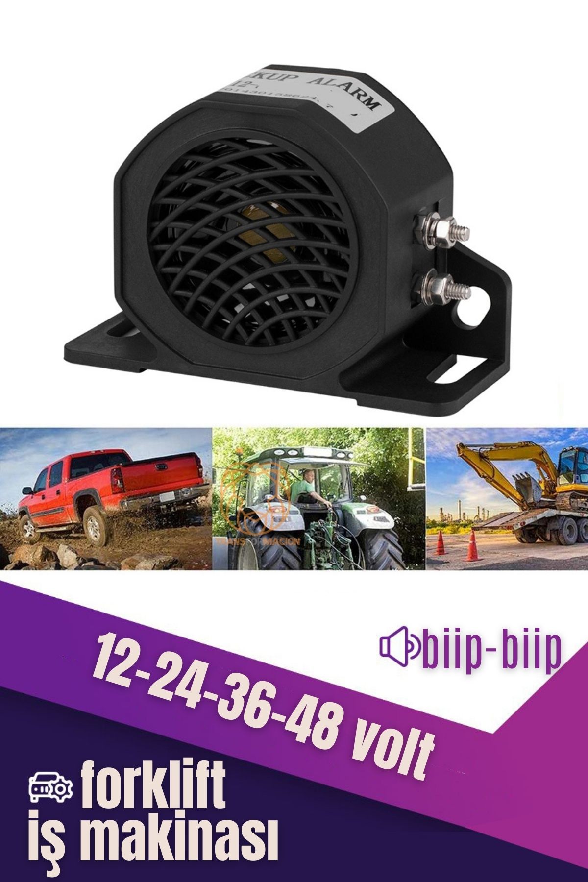 İş Makinası Forklift Yüksek Desibel Siren 12V-24V-36V