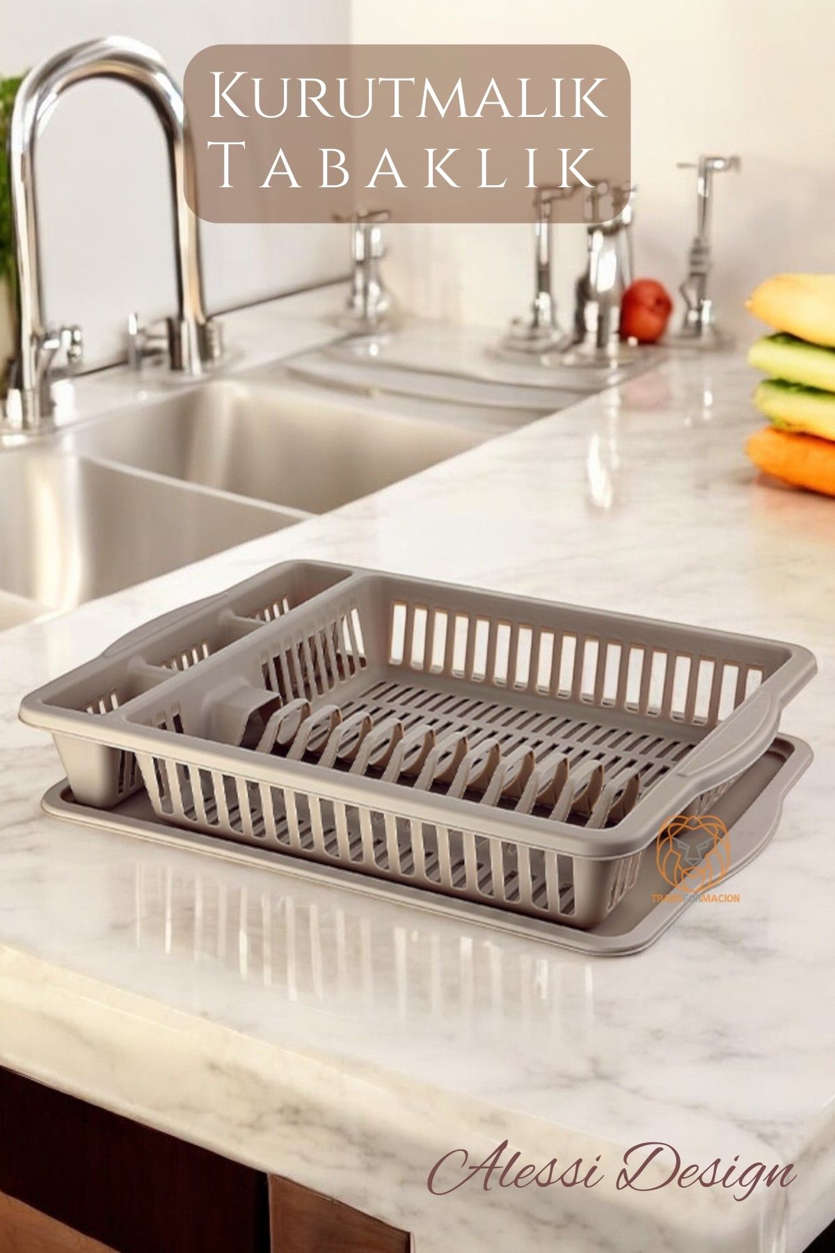 Bulaşık Durulama Sepeti Tabaklık Bulaşık Kurutmalık KAHVE Alessi 