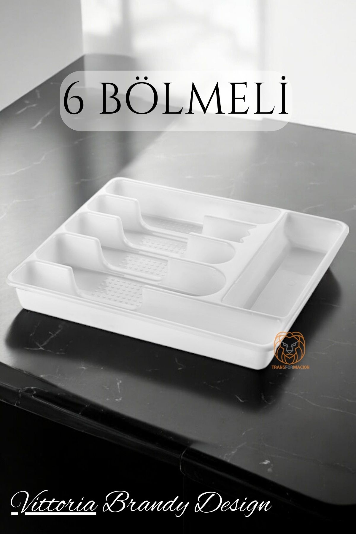 Çekmece İçi Kaşıklık Kepçelik 6 Gözlü BEYAZ 