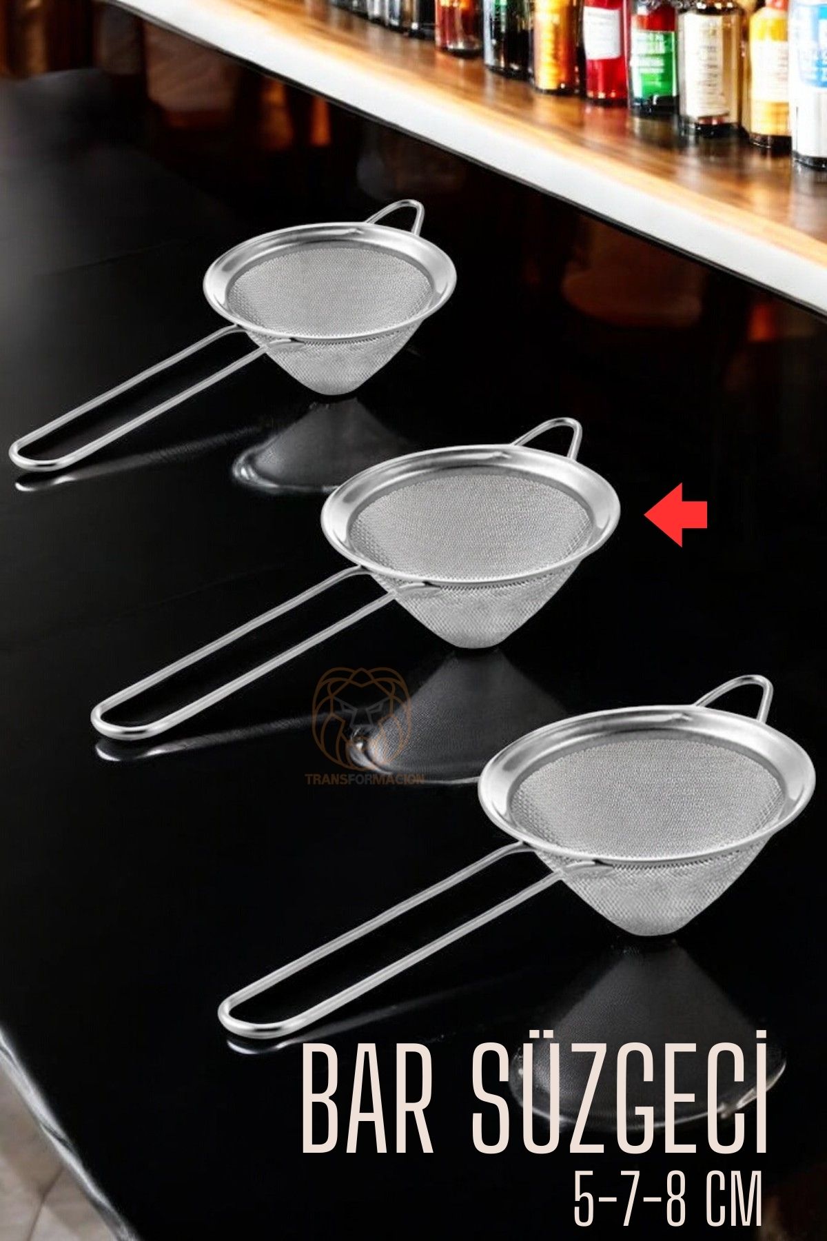 Bar Süzgeci Bar Strainer 3 Boy Set 5 7 8 cm 