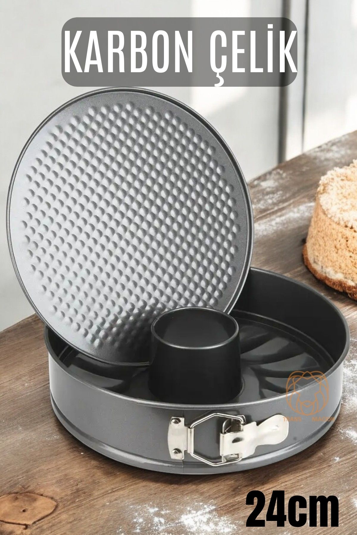 ModaCar Kelepçeli Kek Kalıbı 24 Cm Karbon Çelik 