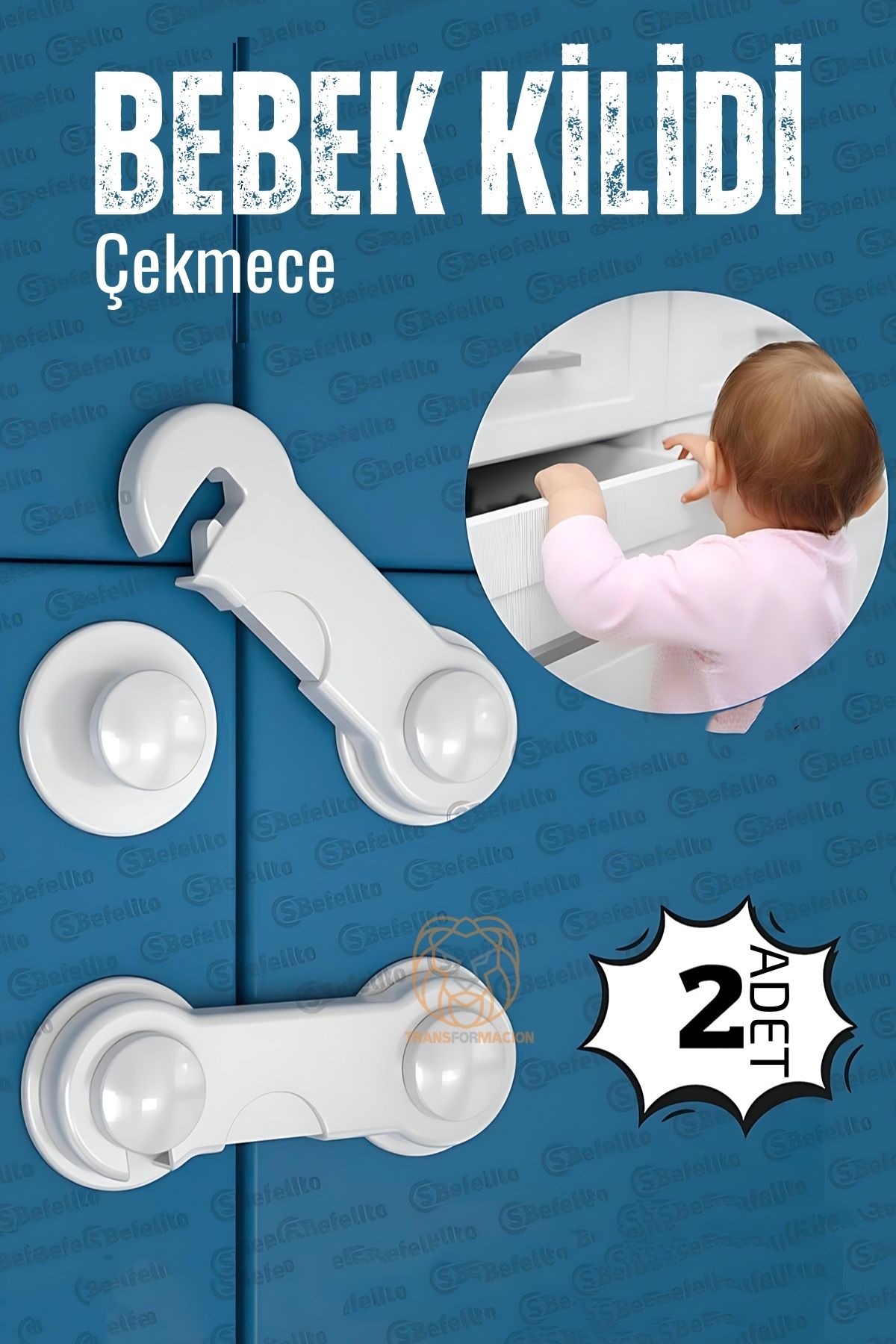 ModaCar Bebek Kilidi Bebek Çekmece Kilidi 2 Adet