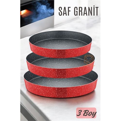 TransForMacion Granit Fırın Tepsisi 3 lü SET Börek Tepsisi 720961
