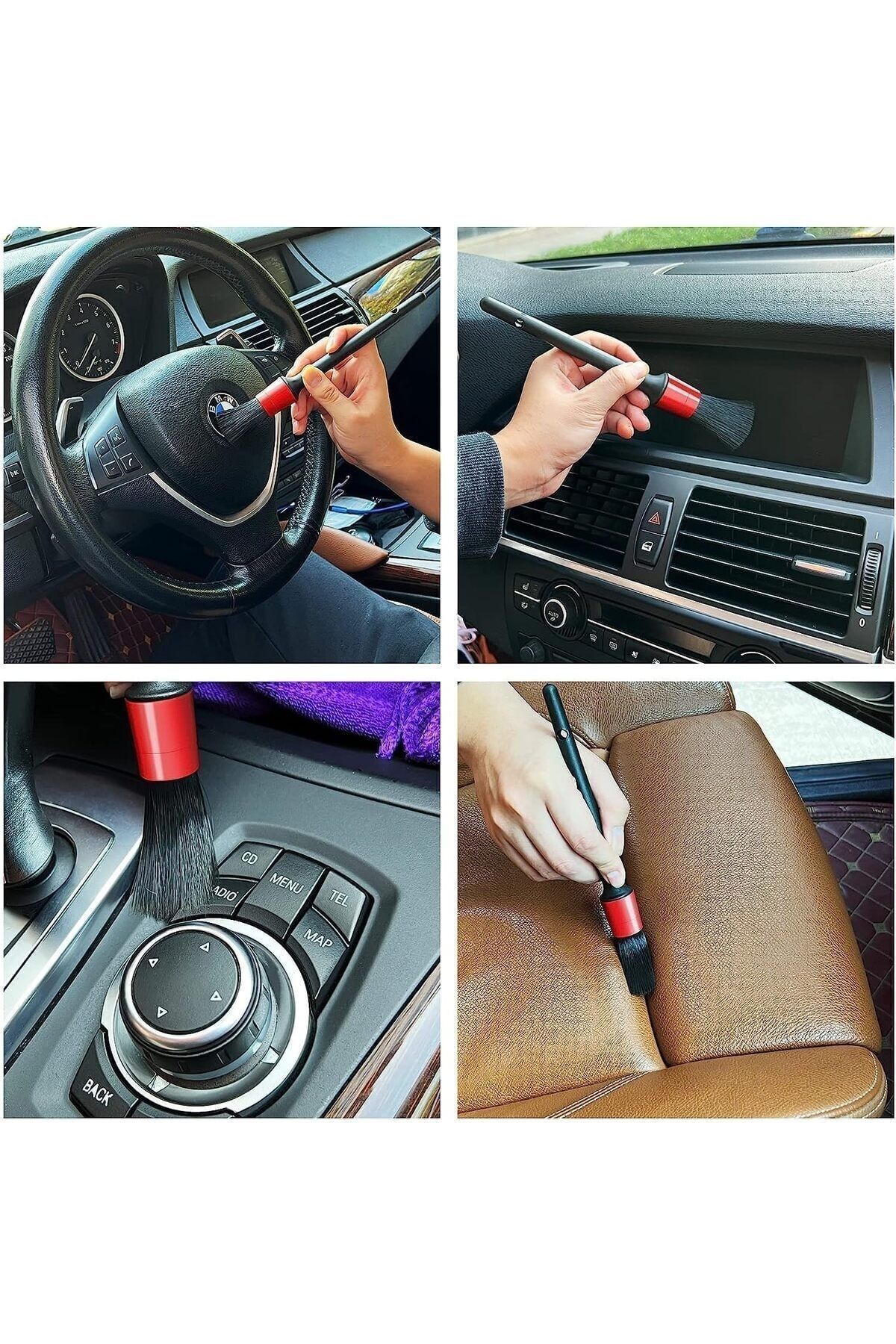 5’li Detay Temizlik Fırçası Seti – Araç İçi & Dış Yüzeyler İçin, Farklı Boyutlu Hassas Fırçalar 429052