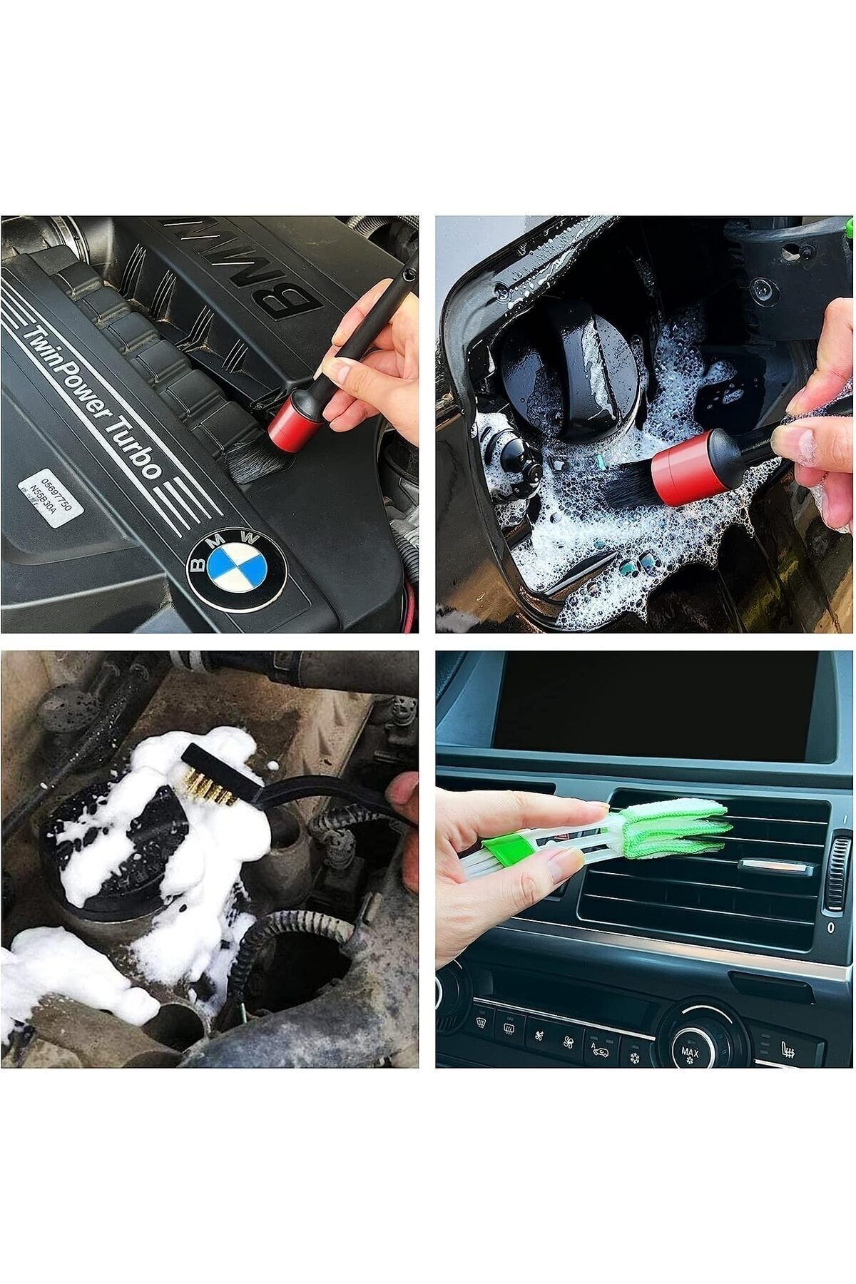 5’li Detay Temizlik Fırçası Seti – Araç İçi & Dış Yüzeyler İçin, Farklı Boyutlu Hassas Fırçalar 429052