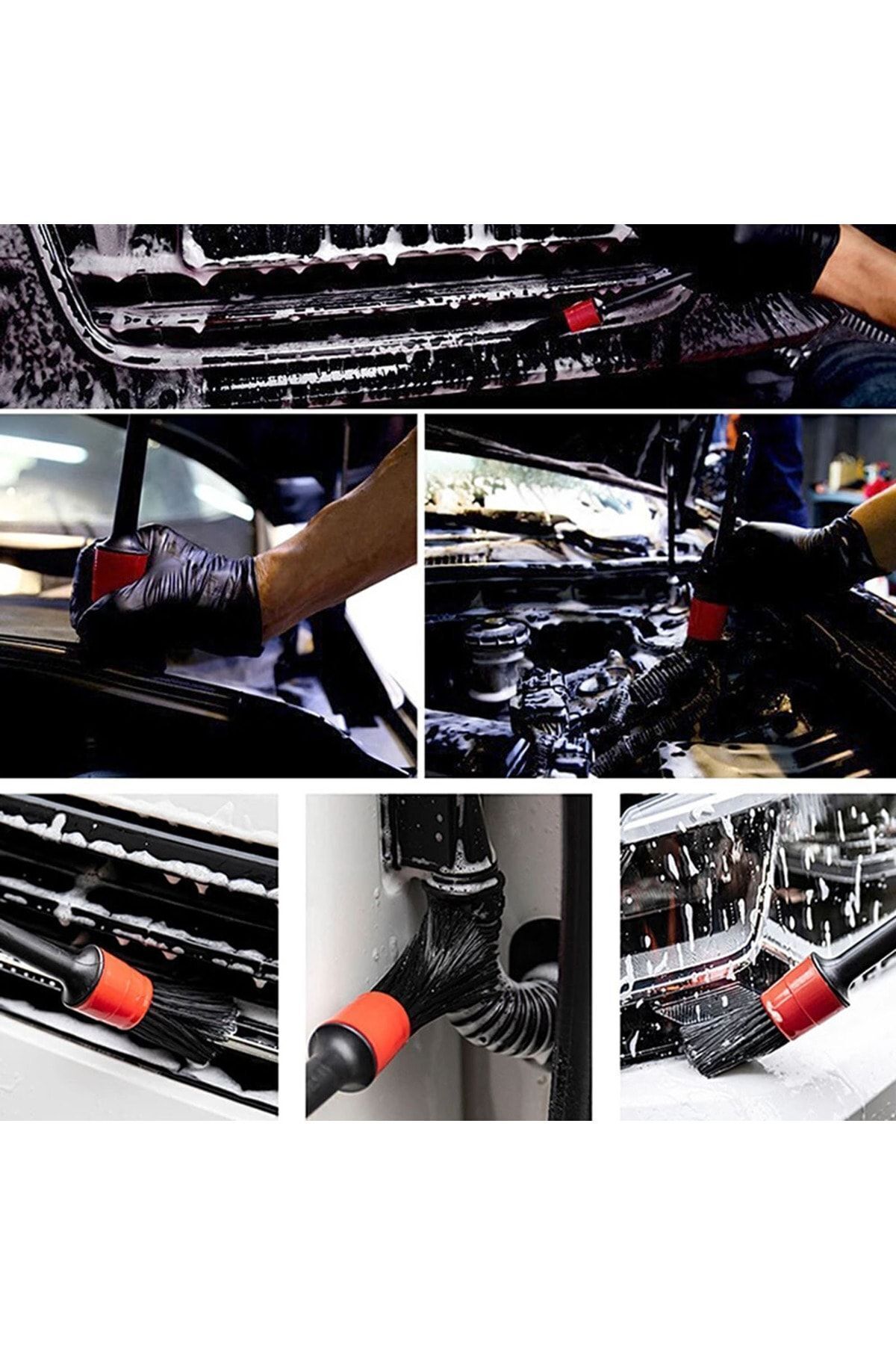 5’li Detay Temizlik Fırçası Seti – Araç İçi & Dış Yüzeyler İçin, Farklı Boyutlu Hassas Fırçalar 429052