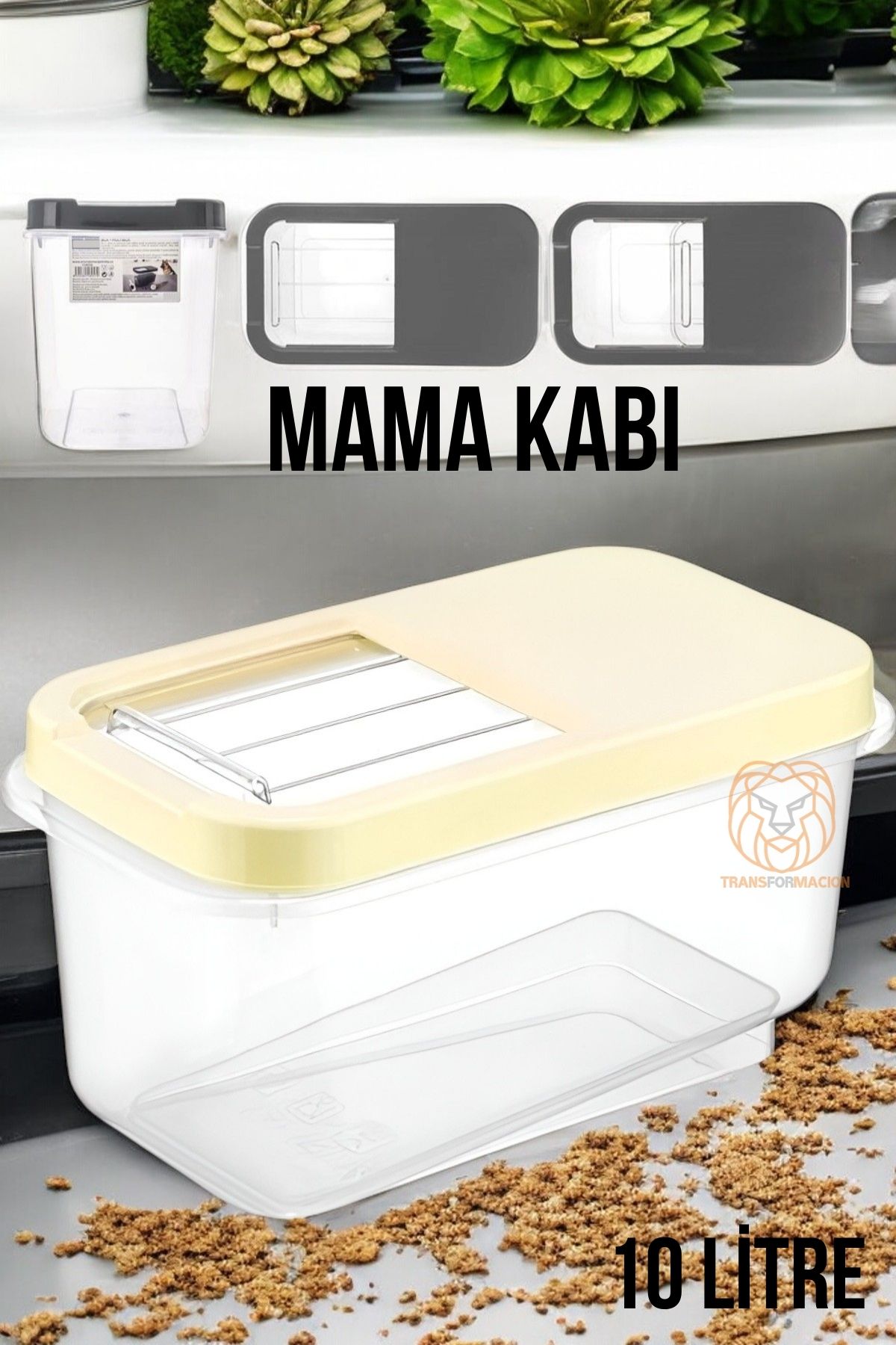 TransForMacion Kedi ve Köpek Mama Saklama Kabı Sürgülü Kapaklı 10 Litre 720984