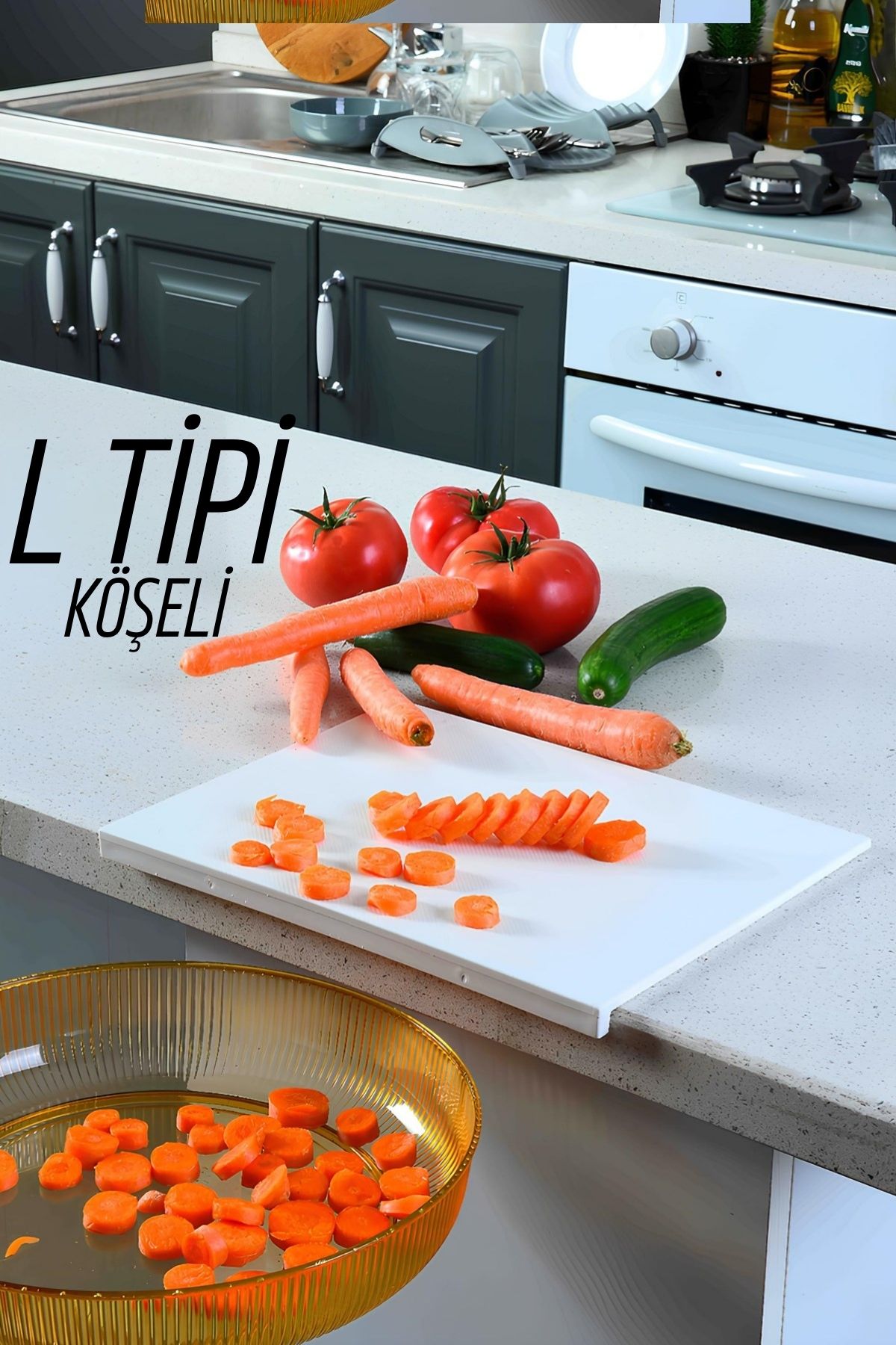 Transformacion Köşeli Kesim Panosu BEYAZ Kesim Tahtası Jaakko Design 720994