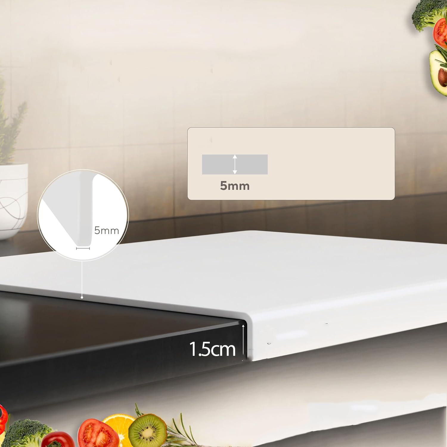 Transformacion Köşeli Kesim Panosu GRİ Kesim Tahtası Jaakko Design 720995