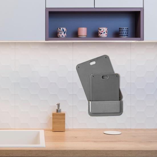 Transformacion 2 li Kesim Panosu Stantlı Yapışkanlı Kesim Tahtası GRİ Mikko Design 720997