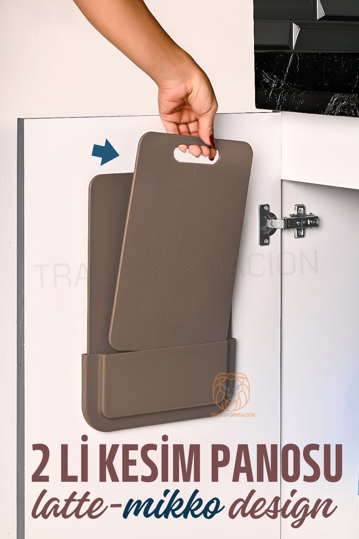 2 li Kesim Panosu Stantlı Yapışkanlı Kesim Tahtası LATTE Mikko Design 720998